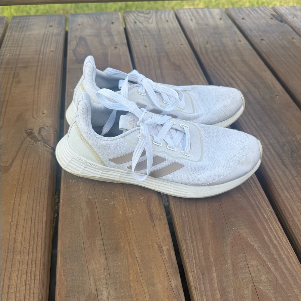 Adidas White and Beige Running Shoes